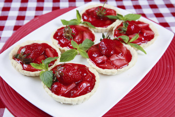 Delicious strawberry cake on table - Dessert - Photography