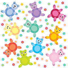 Obraz premium seamless with colored teddy bears