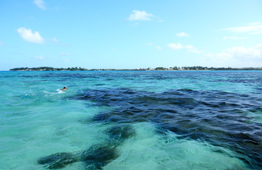 fonds sous-marin turquoise, île Maurice