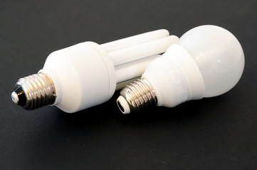 light bulb on dark black background