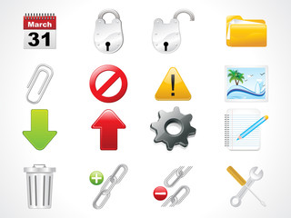 glossy web icons set