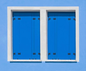 blue window-shutter