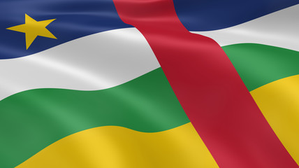Obraz premium Central African flag in the wind