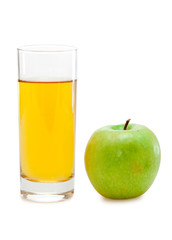 green apple with juice
