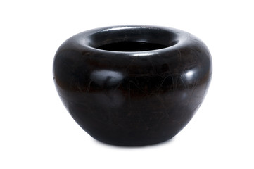stylish black wooden vase