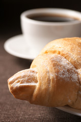 Croissant and black coffee