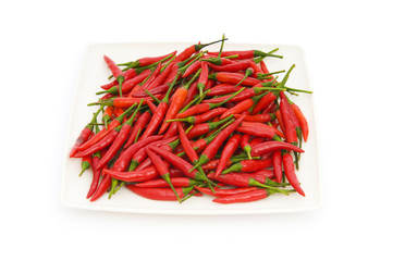 Hot peppers isolated on the white background