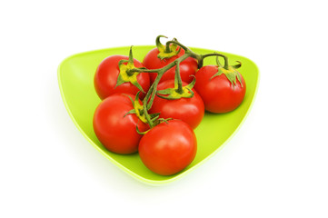 Red tomatoes isolated on the white background