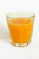 Fresh orange juice isolated on white.