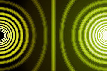 green background, rings and tunnel