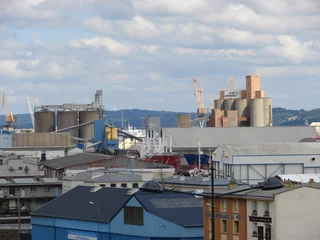 No drill light filtering roller blinds Port zone portuaire de Brest