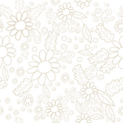Fototapeta na wymiar Seamless pattern with vector floral element