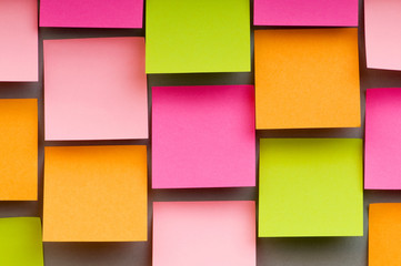 Reminder notes on the bright colorful paper