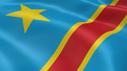 Congolese flag in the wind