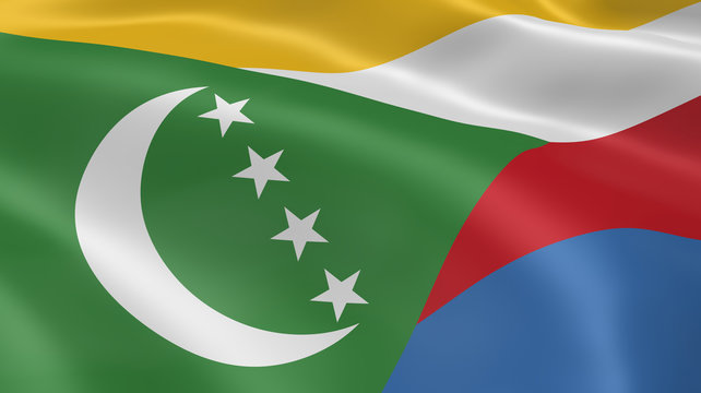 Comorian flag in the wind