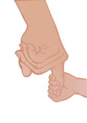 Vector illustration adult and baby's hands