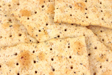 Close view of flatbread crackers