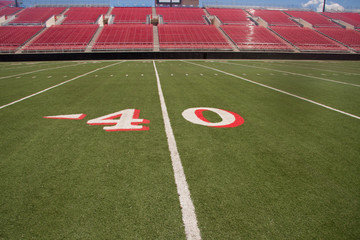 american football stadium, 40 yard line