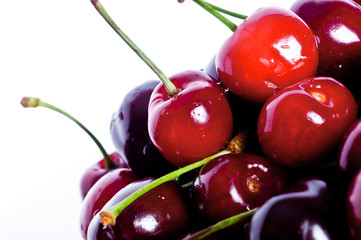 Ripe juicy sweet cherries.
