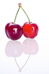 Ripe juicy sweet cherries.