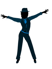 African American Female Jazz Dancer Silhouette