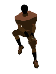 African American Male Football Player Illustration Silhouette