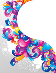 Rounded leaf designs bordering a large blank area for text.