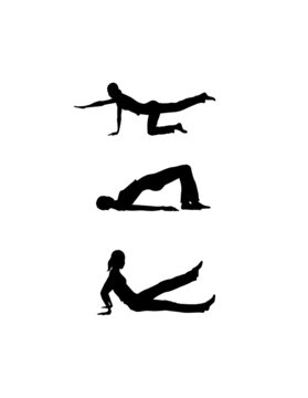 Fitness woman silhouettes