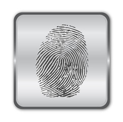 Chrome fingerprint button vector