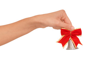 hand bell with red bow