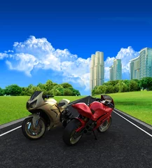 Photo sur Aluminium Moto moto concept rouge et or