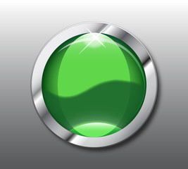 Green web button vector