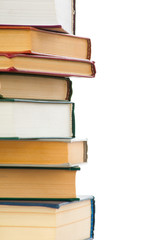 Book heap isolated on white background