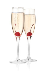 Two champagne glasses