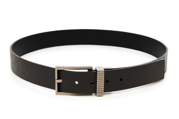 Leather belt isolated on the white background