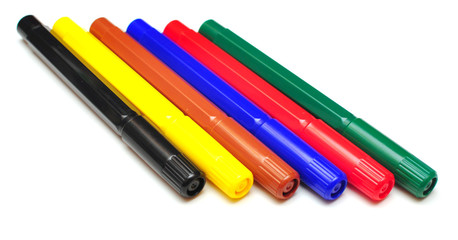 multicolored felt pens