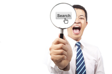 young business man and internet search engine concept
