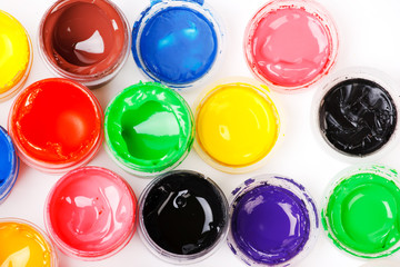 set of the watercolor gouache paints