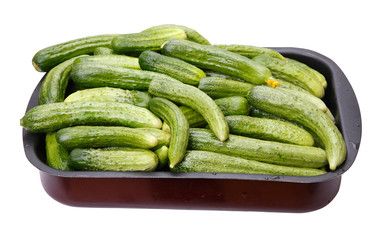 Cucumbers in a container