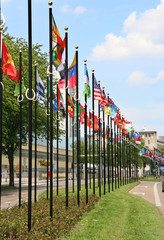 International Flags in The Hague, Holland