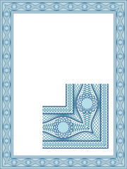 Classic guilloche border for diploma or certificate