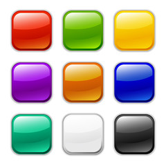 Vector glossy button icon, samples