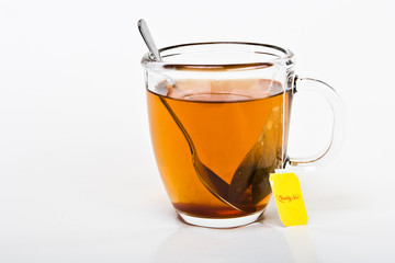 Cup of tea on white