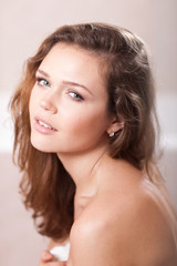 Naklejka premium beautiful woman in bathroom