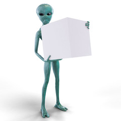 Alien with the box