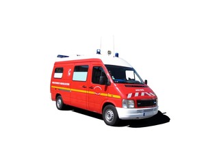 Véhicule de pompiers secours et assistance aux victimes