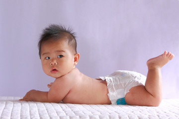 cute asia baby looking at you - 24891275