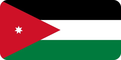 Drapeau de la Jordanie aux coins arrondis
