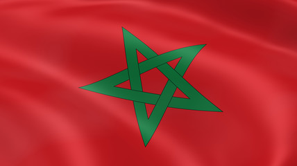 Moroccan flag in the wind