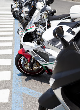 Row of motorbikes